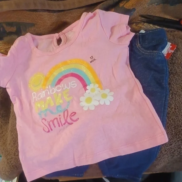 🍼Wonderkids Girls Printed 2Pc. Set 12M - Picture 1 of 7